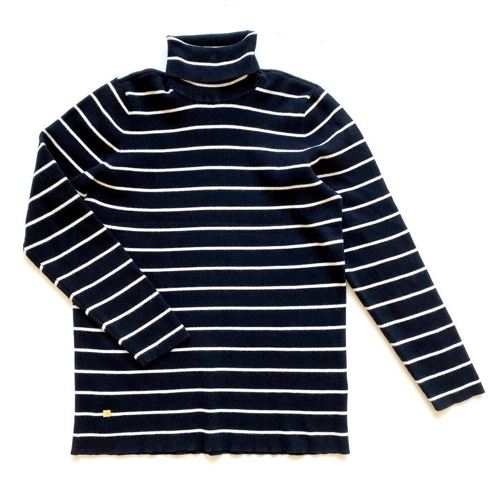 Lauren Ralph Lauren Amanda Striped Ribbed Modal Turtleneck Sweater 2X